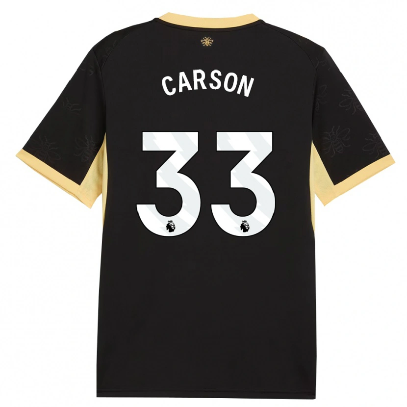 Danxen Kobiety Scott Carson #33 Czarny Żółty Wyjazdowa Koszulka 2026/27 Koszulki Klubowe