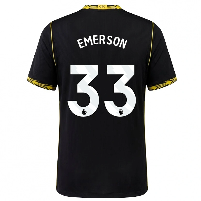 Danxen Kobiety Emerson #33 Czarny Żółty Wyjazdowa Koszulka 2026/27 Koszulki Klubowe