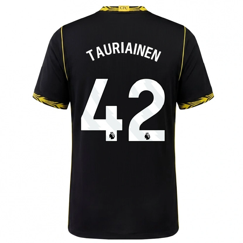 Danxen Kobiety Jimi Tauriainen #42 Czarny Żółty Wyjazdowa Koszulka 2026/27 Koszulki Klubowe