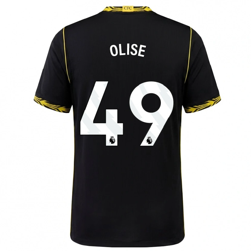 Danxen Kobiety Richard Olise #49 Czarny Żółty Wyjazdowa Koszulka 2026/27 Koszulki Klubowe