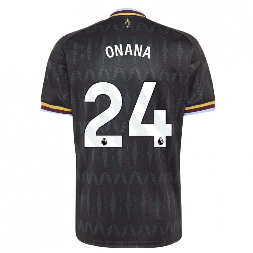 Danxen Kobiety Amadou Onana #24 Niebieski Chaber Czarny Żółty Wyjazdowa Koszulka 2026/27 Koszulki Klubowe