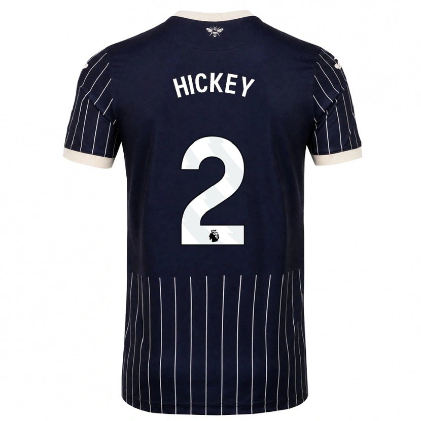 Danxen Kobiety Aaron Hickey #2 Czarny Biały Wyjazdowa Koszulka 2026/27 Koszulki Klubowe