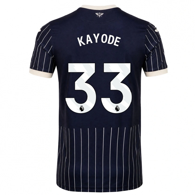 Danxen Kobiety Michael Kayode #33 Czarny Biały Wyjazdowa Koszulka 2026/27 Koszulki Klubowe