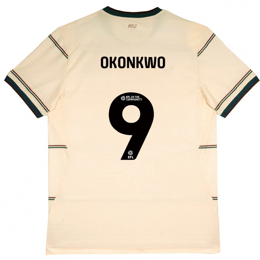 Danxen Kobiety Destiny Okonkwo #9 Beżowy Bordowy Wyjazdowa Koszulka 2026/27 Koszulki Klubowe