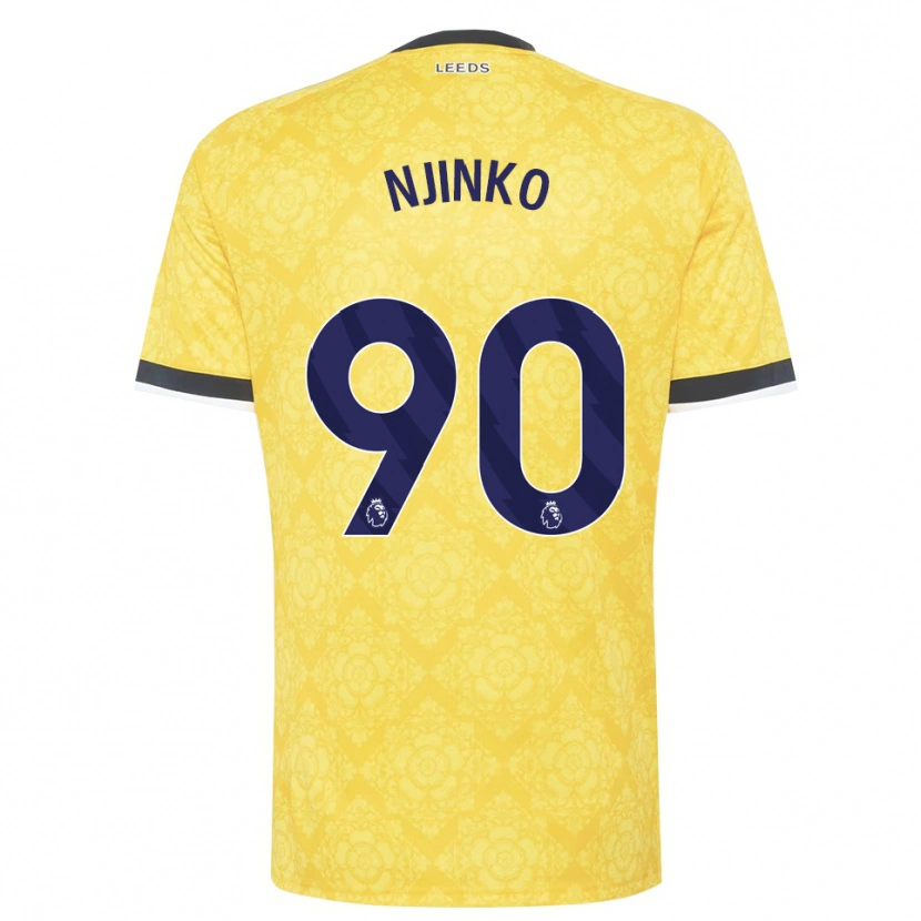 Danxen Kobiety Carrick Njinko #90 Żółty Biały Czarny Wyjazdowa Koszulka 2026/27 Koszulki Klubowe