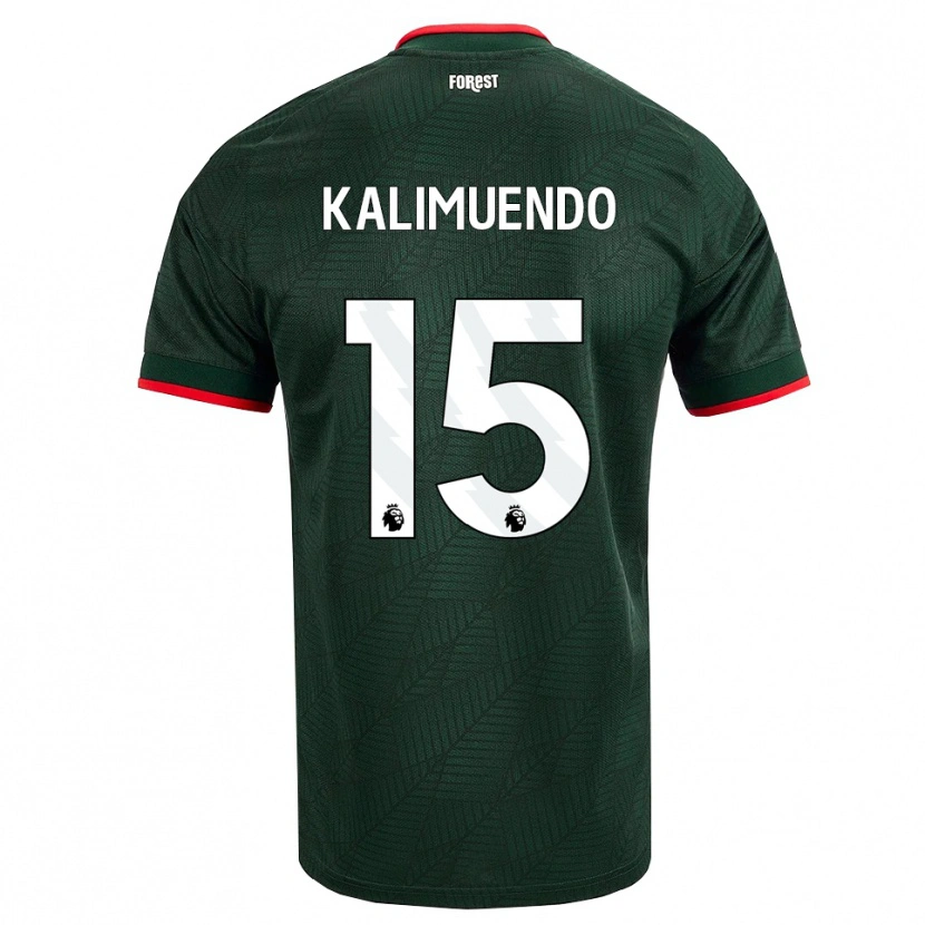 Danxen Kobiety Arnaud Kalimuendo #15 Ciemnozielony Czerwony Wyjazdowa Koszulka 2026/27 Koszulki Klubowe