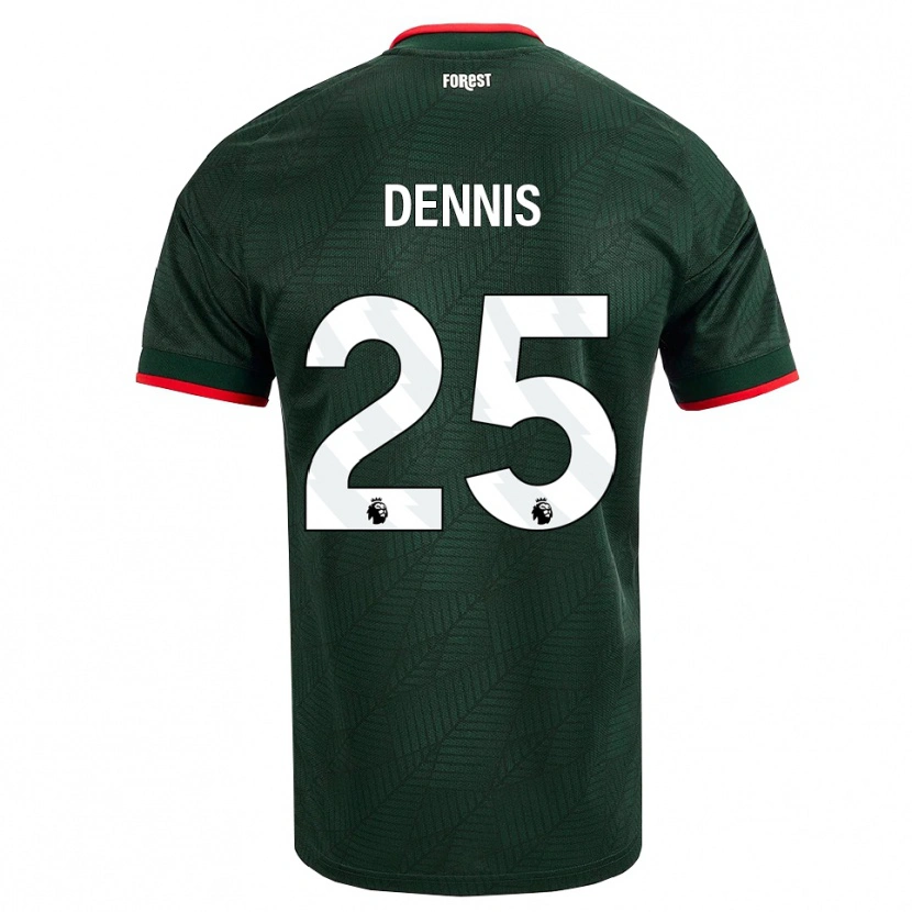 Danxen Kobiety Emmanuel Dennis #25 Ciemnozielony Czerwony Wyjazdowa Koszulka 2026/27 Koszulki Klubowe