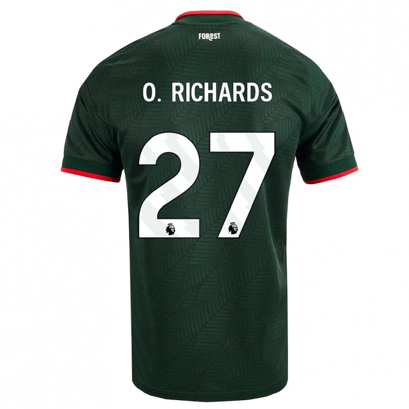 Danxen Kobiety Omar Richards #27 Ciemnozielony Czerwony Wyjazdowa Koszulka 2026/27 Koszulki Klubowe
