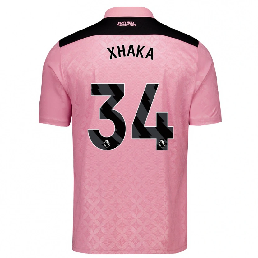 Danxen Kobiety Granit Xhaka #34 Jasnoróżowy Czarny Wyjazdowa Koszulka 2026/27 Koszulki Klubowe