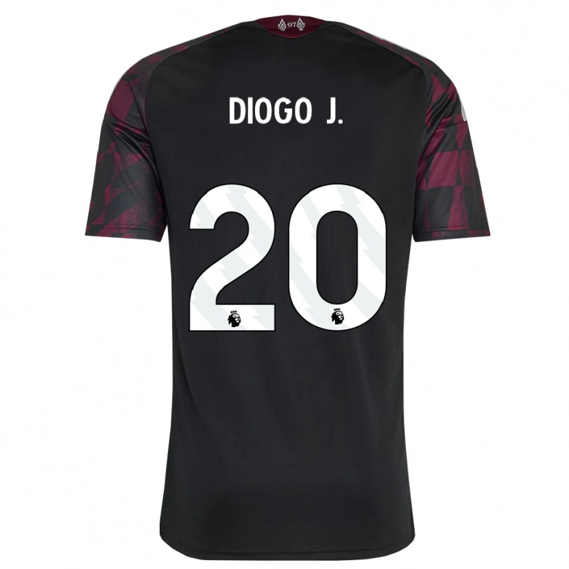 Danxen Kobiety Diogo Jota #20 Czarny Biały Fioletowy Trzeci Komplet Koszulka 2026/27 Koszulki Klubowe