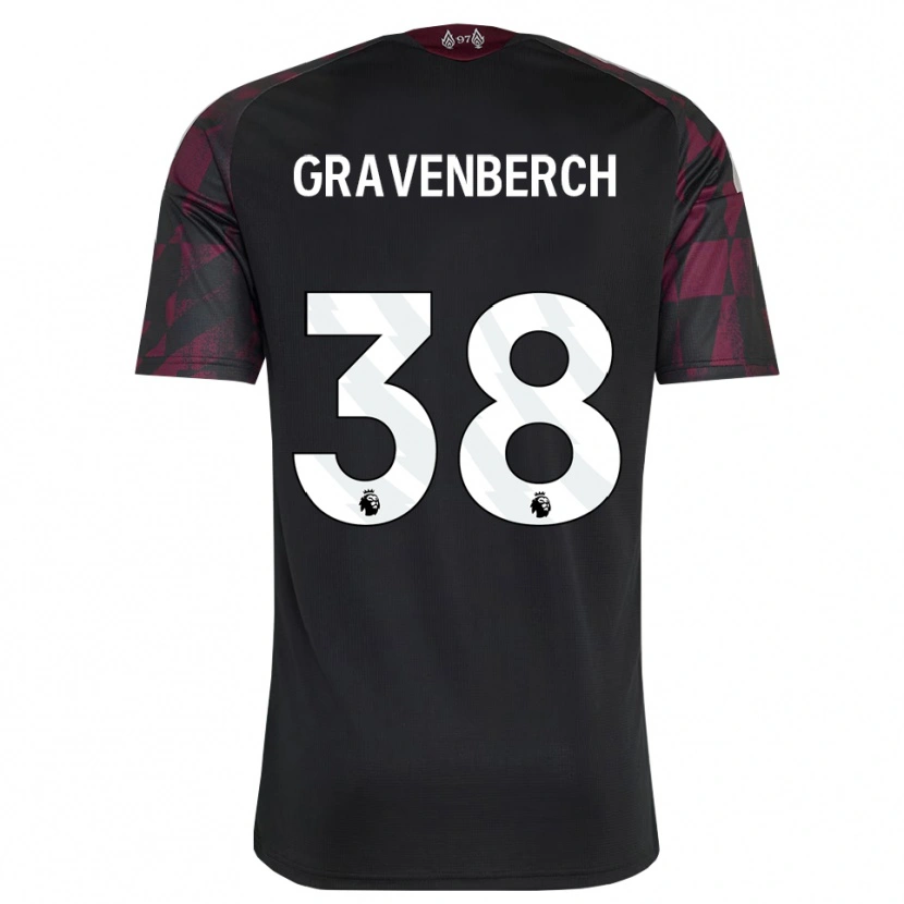 Danxen Kobiety Ryan Gravenberch #38 Czarny Biały Fioletowy Trzeci Komplet Koszulka 2026/27 Koszulki Klubowe