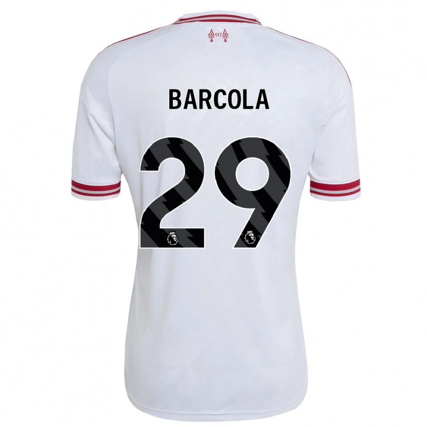 Danxen Kobiety Bradley Barcola #29 Czerwony Biały Wyjazdowa Koszulka 2026/27 Koszulki Klubowe