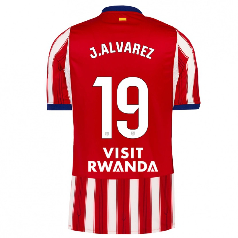 Danxen Dzieci Julián Alvarez #19 Królewski Niebieski Czerwony Biały Domowa Koszulka 2026/27 Koszulki Klubowe