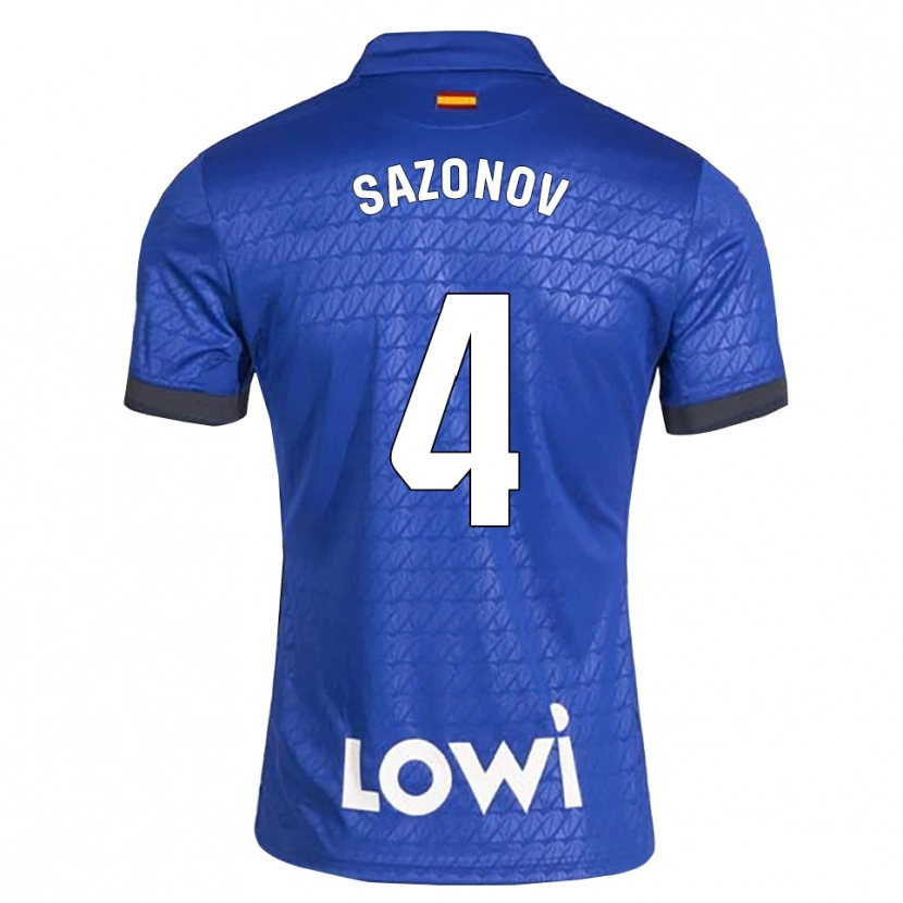 Danxen Dzieci Saba Sazonov #4 Niebieski Biały Czarny Domowa Koszulka 2026/27 Koszulki Klubowe