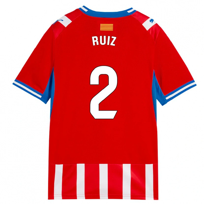 Danxen Dzieci Ferran Ruiz #2 Czerwony Biały Błękitny Domowa Koszulka 2026/27 Koszulki Klubowe