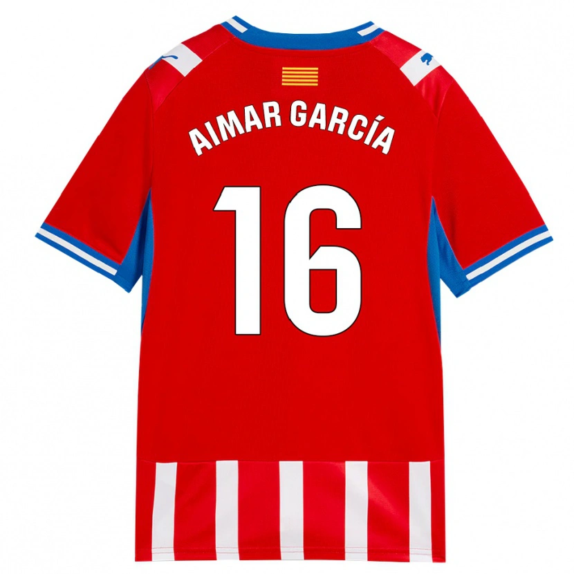 Danxen Dzieci Aimar García #16 Czerwony Biały Błękitny Domowa Koszulka 2026/27 Koszulki Klubowe