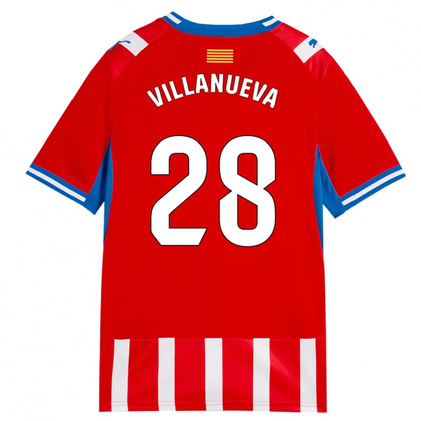Danxen Dzieci Pablo Villanueva #28 Czerwony Biały Błękitny Domowa Koszulka 2026/27 Koszulki Klubowe
