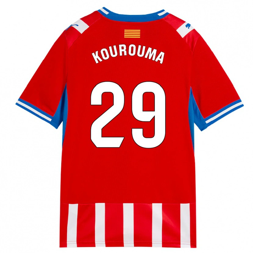 Danxen Dzieci Lass Kourouma #29 Czerwony Biały Błękitny Domowa Koszulka 2026/27 Koszulki Klubowe