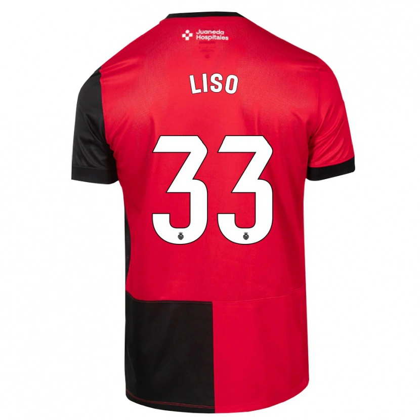 Danxen Dzieci Adrián Liso #33 Czarny Czerwony Biały Domowa Koszulka 2026/27 Koszulki Klubowe