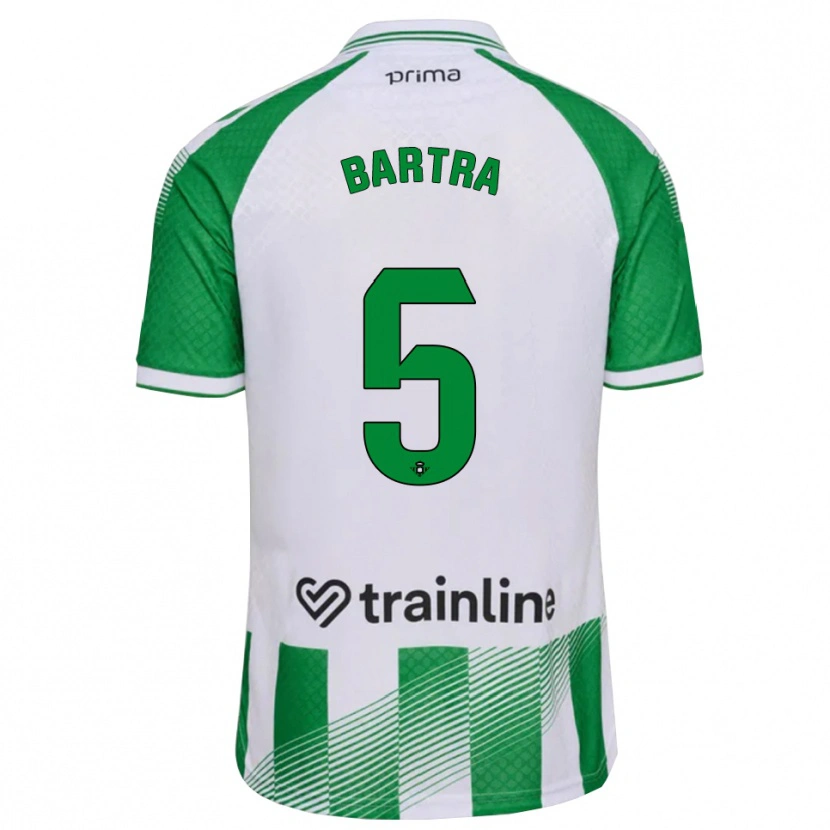 Danxen Dzieci Marc Bartra #5 Jasnozielony Czarny Biały Domowa Koszulka 2026/27 Koszulki Klubowe