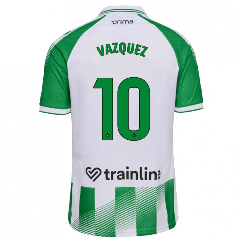 Danxen Dzieci Alejandro Vázquez #10 Jasnozielony Czarny Biały Domowa Koszulka 2026/27 Koszulki Klubowe