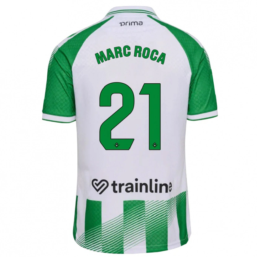 Danxen Dzieci Marc Roca #21 Jasnozielony Czarny Biały Domowa Koszulka 2026/27 Koszulki Klubowe