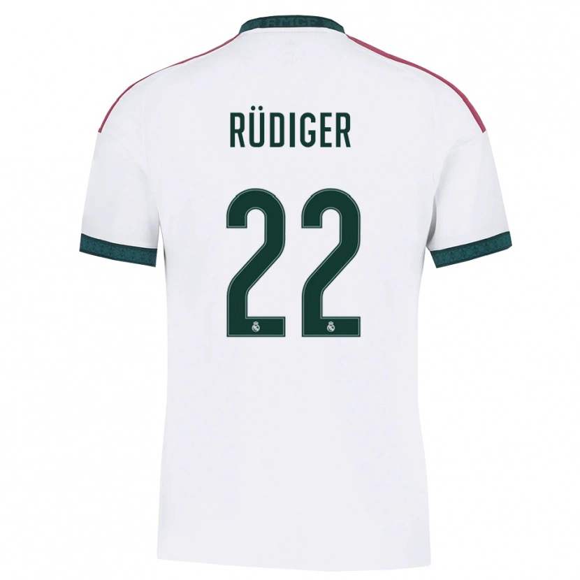 Danxen Dzieci Antonio Rüdiger #22 Ciemnozielony Biały Czerwony Domowa Koszulka 2026/27 Koszulki Klubowe