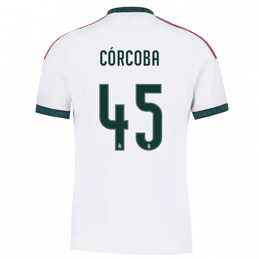 Danxen Dzieci Andrés Córcoba #45 Ciemnozielony Biały Czerwony Domowa Koszulka 2026/27 Koszulki Klubowe