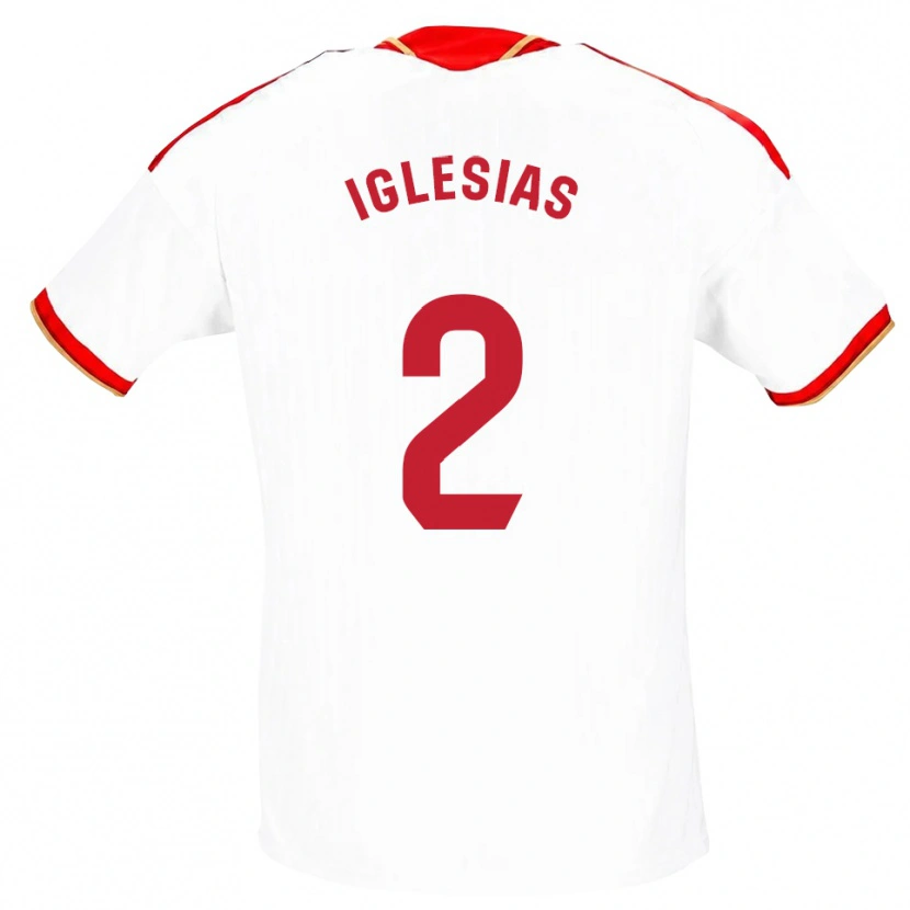 Danxen Dzieci Juan Iglesias #2 Biały Czerwony Domowa Koszulka 2026/27 Koszulki Klubowe