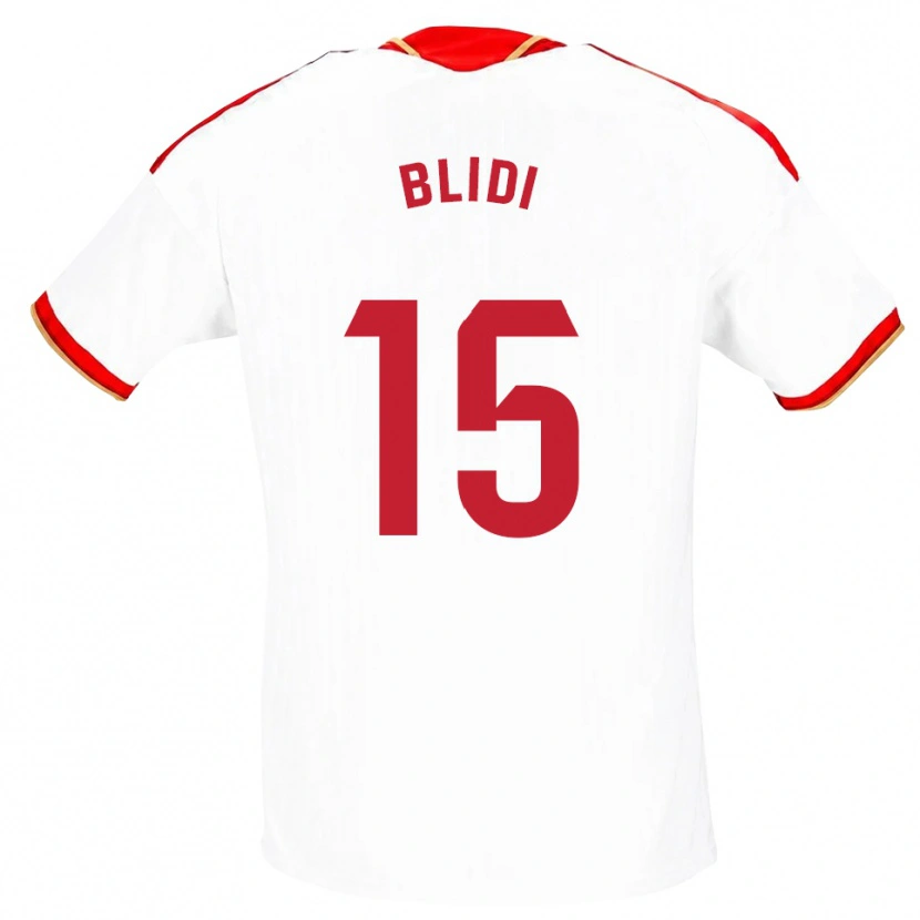 Danxen Dzieci Naim Blidi #15 Biały Czerwony Domowa Koszulka 2026/27 Koszulki Klubowe