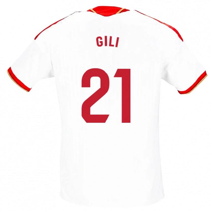 Danxen Dzieci Gemma Gili #21 Biały Czerwony Domowa Koszulka 2026/27 Koszulki Klubowe