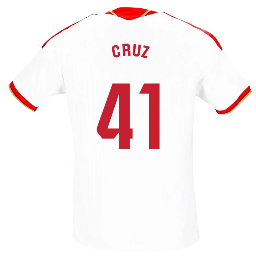 Danxen Dzieci Jesús Cruz #41 Biały Czerwony Domowa Koszulka 2026/27 Koszulki Klubowe