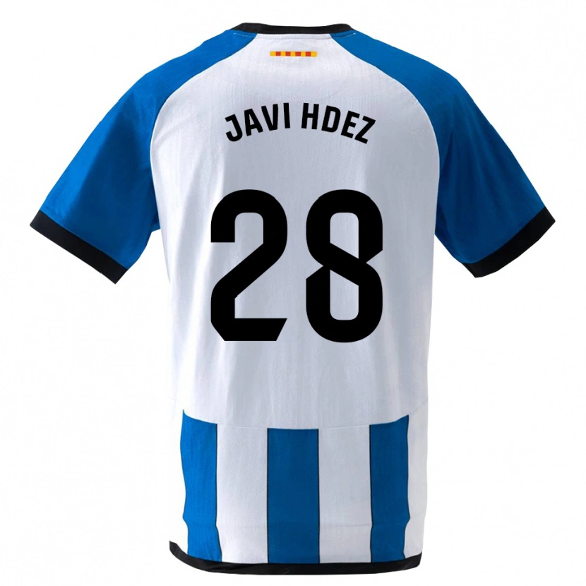Danxen Dzieci Javi Hernández #28 Królewski Niebieski Biały Domowa Koszulka 2026/27 Koszulki Klubowe