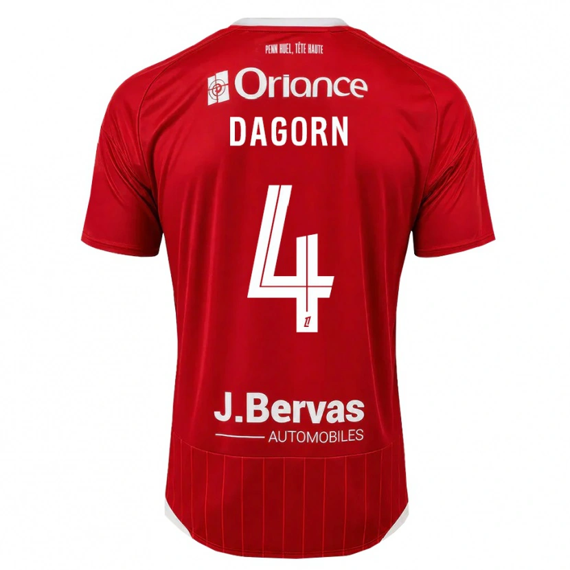 Danxen Dzieci Maxime Dagorn #4 Biały Czerwony Domowa Koszulka 2026/27 Koszulki Klubowe