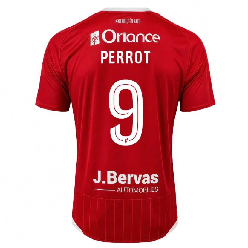 Danxen Dzieci Maël Perrot #9 Biały Czerwony Domowa Koszulka 2026/27 Koszulki Klubowe