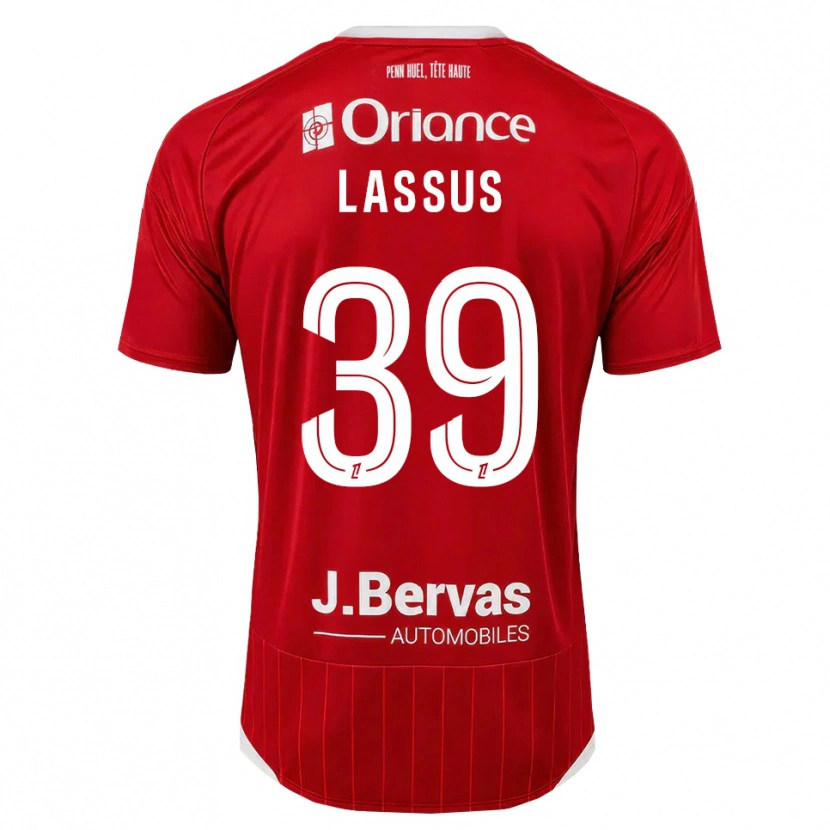 Danxen Dzieci Axel Lassus #39 Biały Czerwony Domowa Koszulka 2026/27 Koszulki Klubowe