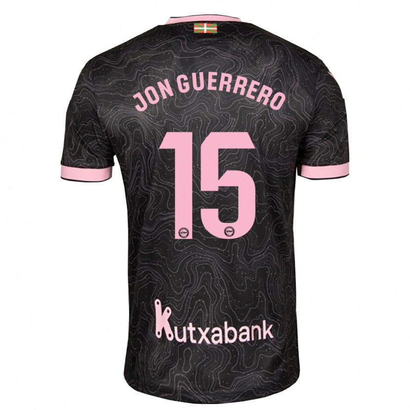Danxen Dzieci Julen Jon Guerrero #15 Czarny Różowy Wyjazdowa Koszulka 2026/27 Koszulki Klubowe