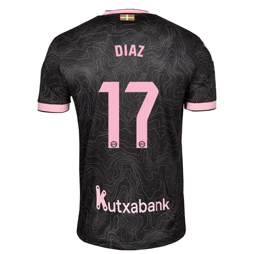 Danxen Dzieci Nico Diaz #17 Czarny Różowy Wyjazdowa Koszulka 2026/27 Koszulki Klubowe