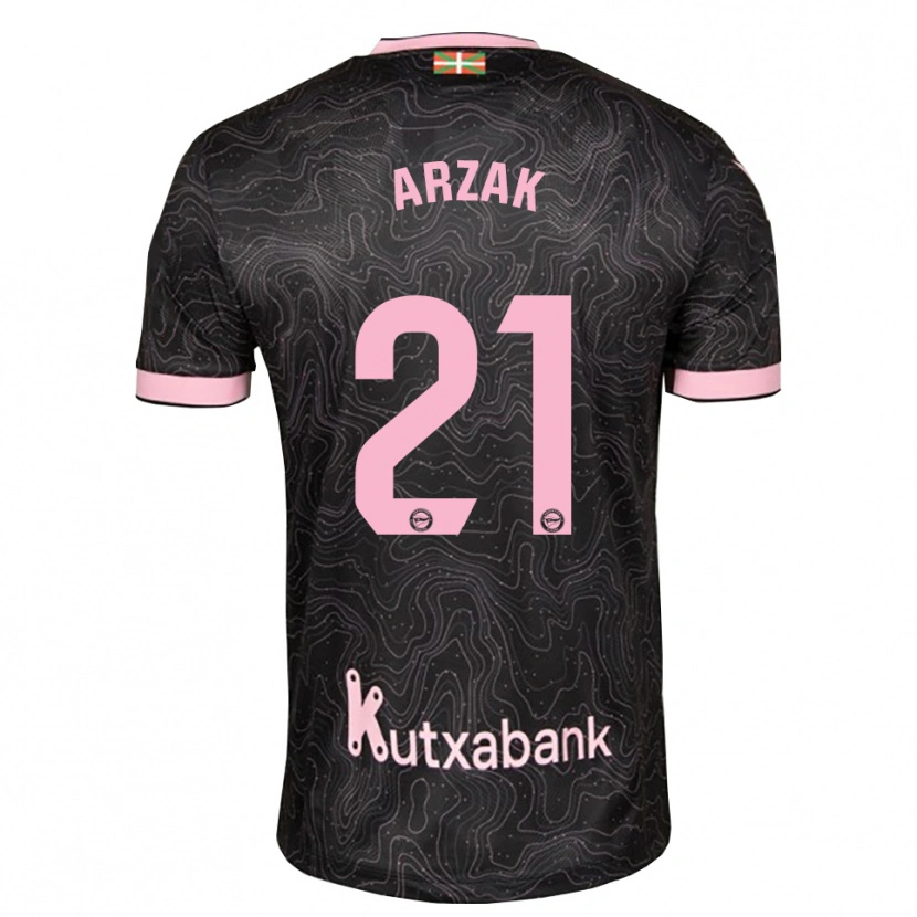 Danxen Dzieci Andoni Arzak #21 Czarny Różowy Wyjazdowa Koszulka 2026/27 Koszulki Klubowe