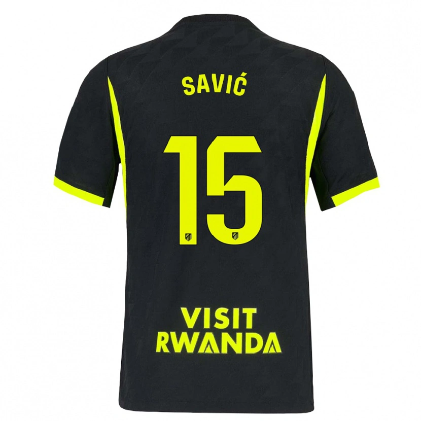 Danxen Dzieci Stefan Savic #15 Jasnozielony Czarny Wyjazdowa Koszulka 2026/27 Koszulki Klubowe