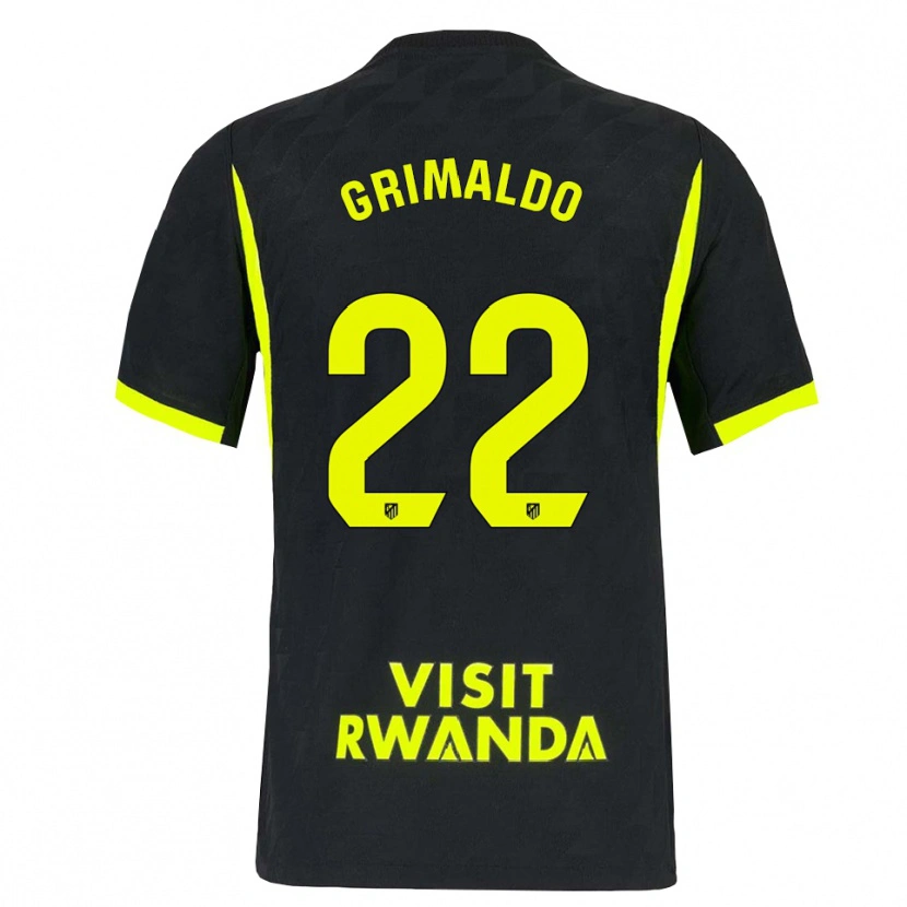 Danxen Dzieci Alejandro Grimaldo #22 Jasnozielony Czarny Wyjazdowa Koszulka 2026/27 Koszulki Klubowe