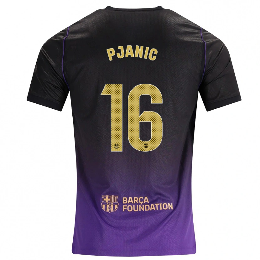 Danxen Dzieci Miralem Pjanic #16 Fioletowy Żółty Czarny Wyjazdowa Koszulka 2026/27 Koszulki Klubowe