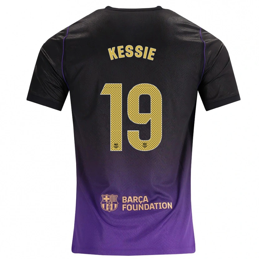 Danxen Dzieci Franck Kessie #19 Fioletowy Żółty Czarny Wyjazdowa Koszulka 2026/27 Koszulki Klubowe