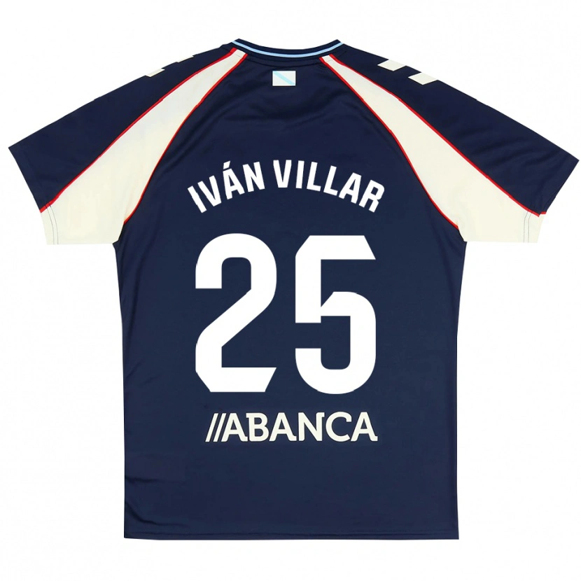 Danxen Dzieci Iván Villar #25 Królewski Niebieski Czerwony Biały Wyjazdowa Koszulka 2026/27 Koszulki Klubowe