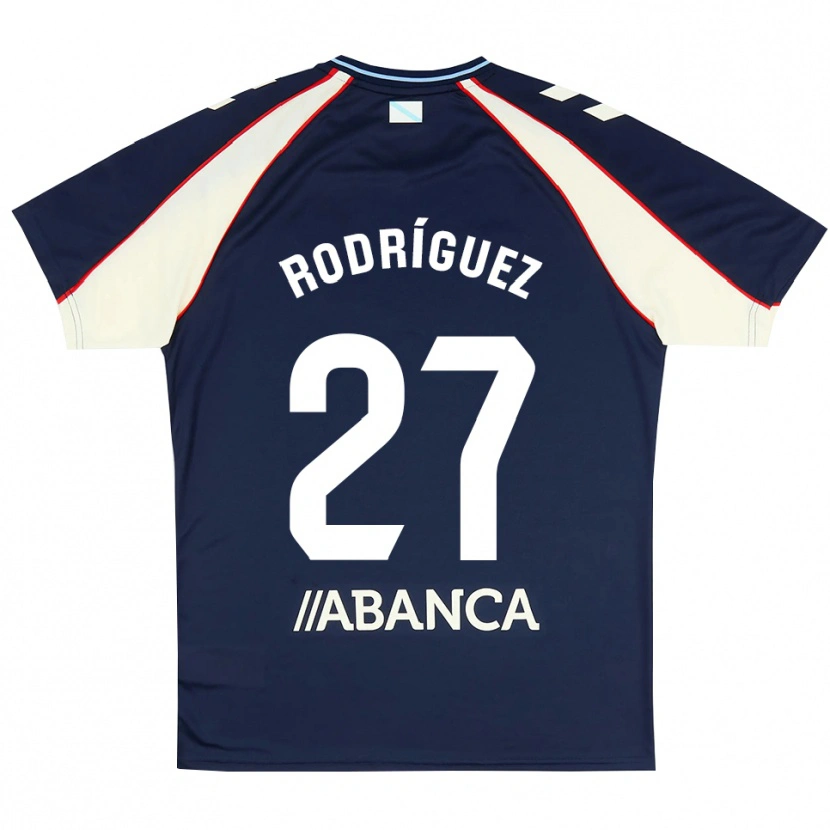Danxen Dzieci Noah Rodríguez #27 Królewski Niebieski Czerwony Biały Wyjazdowa Koszulka 2026/27 Koszulki Klubowe