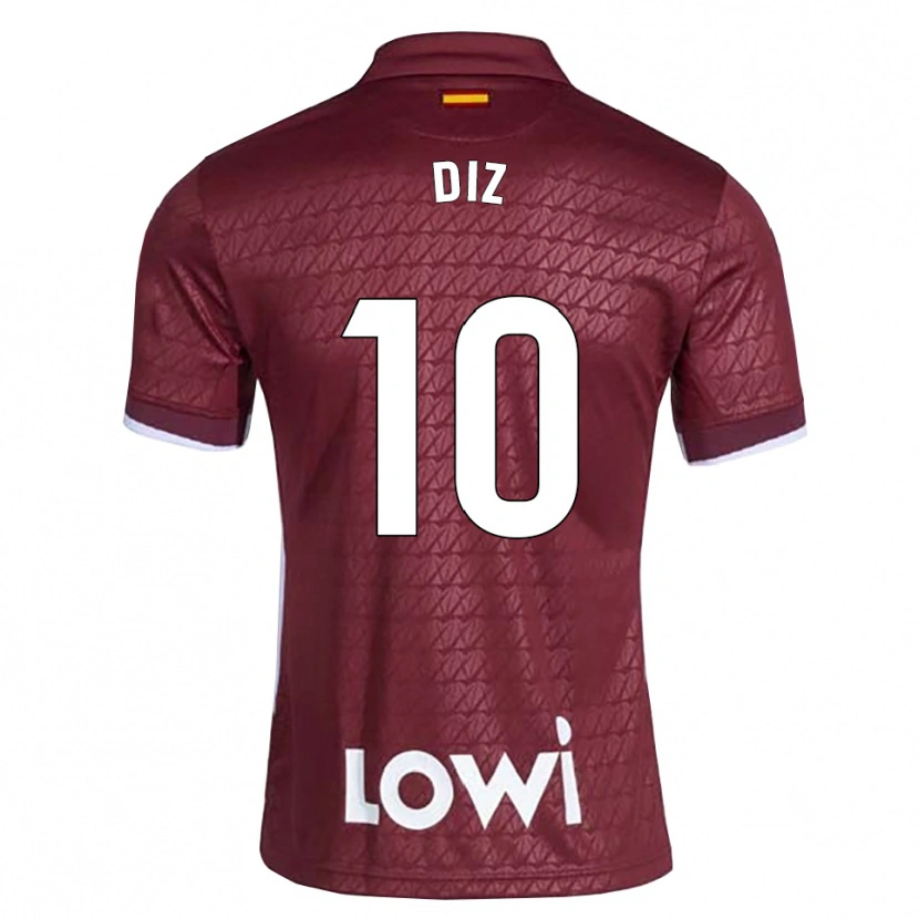 Danxen Dzieci Rafa Diz #10 Ciemnoczerwony Biały Wyjazdowa Koszulka 2026/27 Koszulki Klubowe