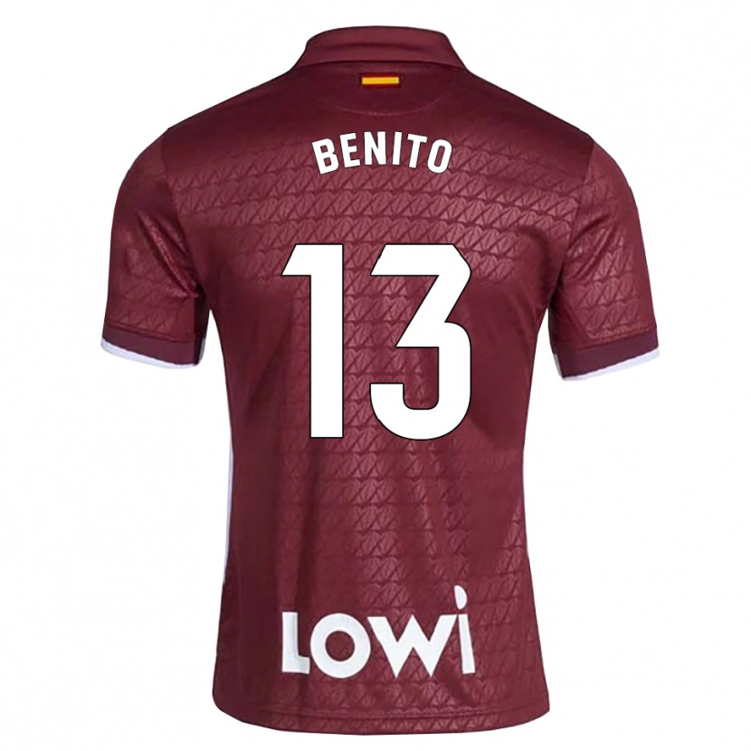 Danxen Dzieci Jorge Benito #13 Ciemnoczerwony Biały Wyjazdowa Koszulka 2026/27 Koszulki Klubowe