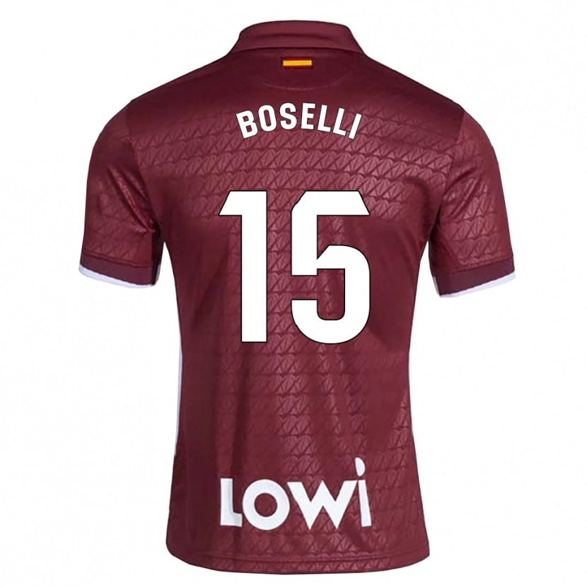 Danxen Dzieci Sebastián Boselli #15 Ciemnoczerwony Biały Wyjazdowa Koszulka 2026/27 Koszulki Klubowe