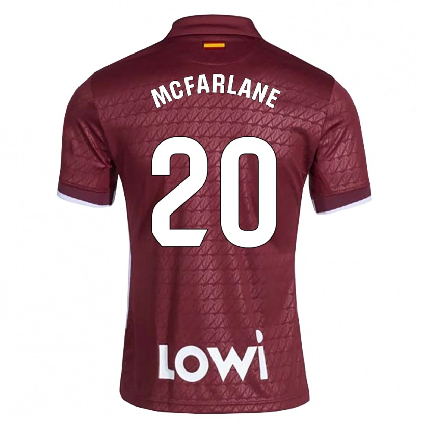Danxen Dzieci Ayden Mcfarlane #20 Ciemnoczerwony Biały Wyjazdowa Koszulka 2026/27 Koszulki Klubowe