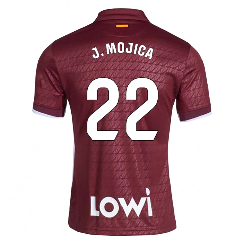 Danxen Dzieci Johan Mojica #22 Ciemnoczerwony Biały Wyjazdowa Koszulka 2026/27 Koszulki Klubowe